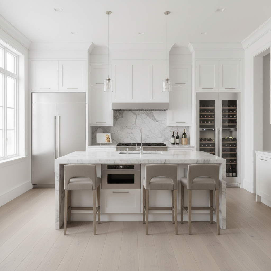 Luxury modern kitchen with premium appliances